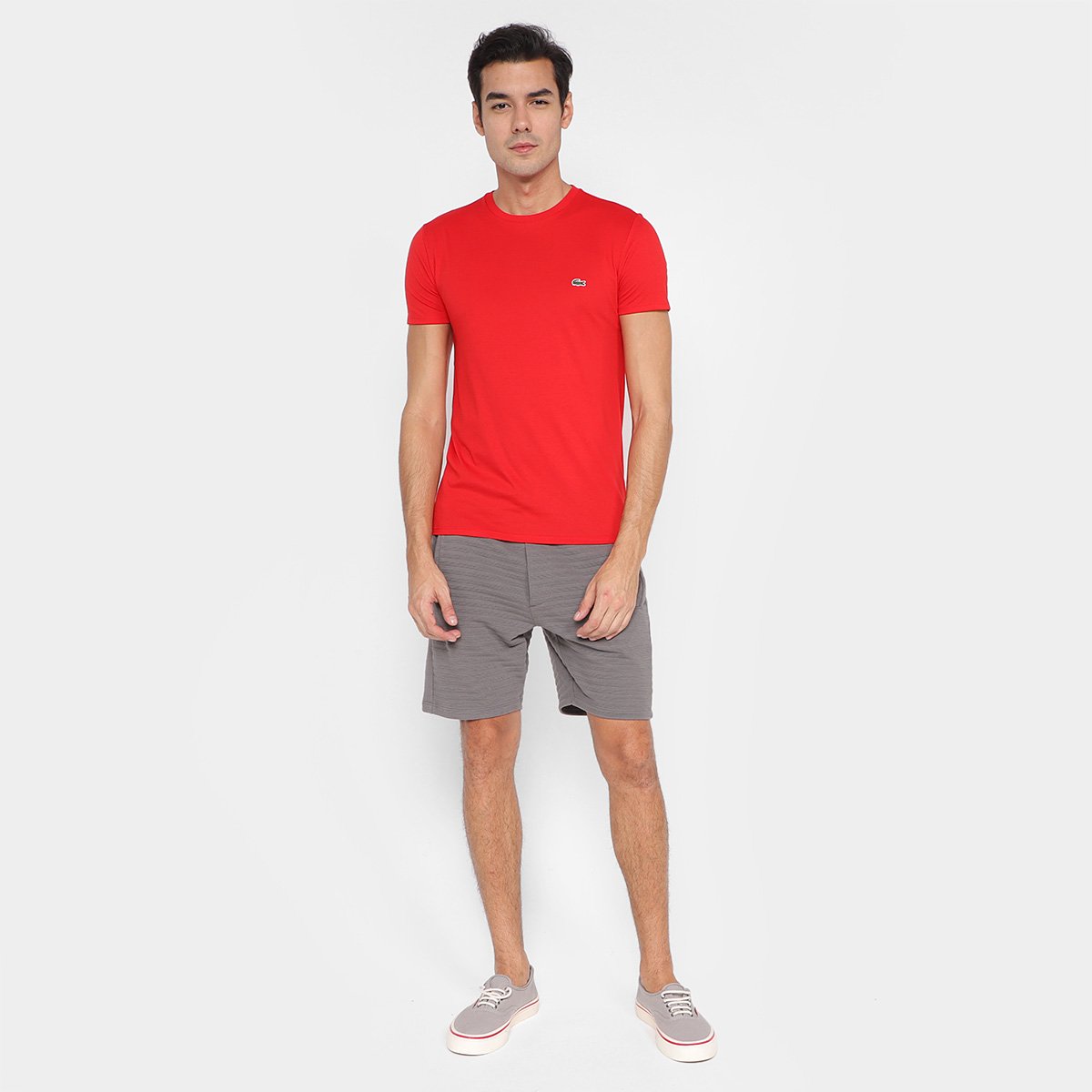 Camiseta Lacoste Logo Masculina - Tam: GG - 3