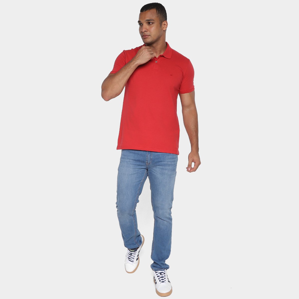 Camisa Polo Slim Calvin Klein Casual Masculina - Tam: P - 3