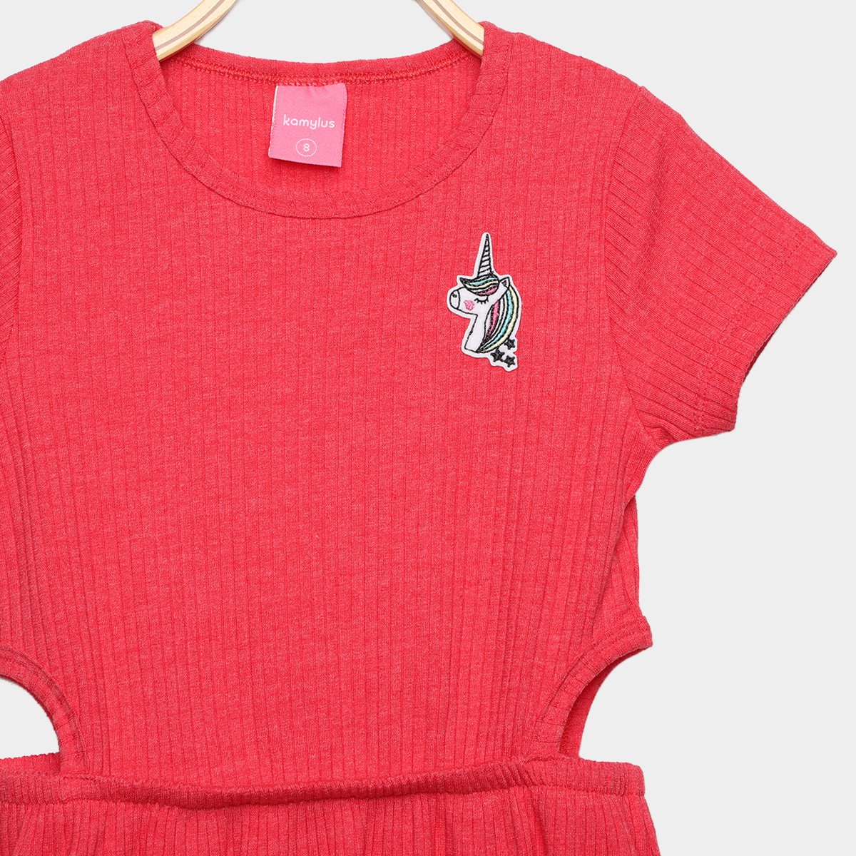 Vestido Infantil Kamylus Malha Canelada Menina - Tam: 6A - 1
