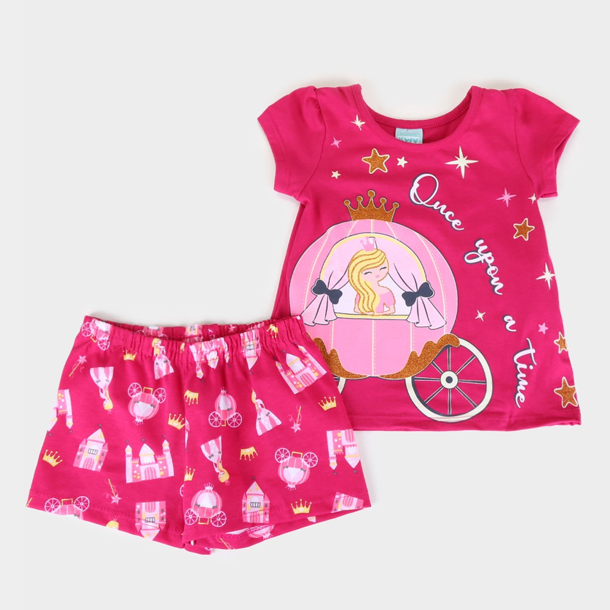 Pijama Bebê Kyly Princesa Brilha no Escuro Feminino