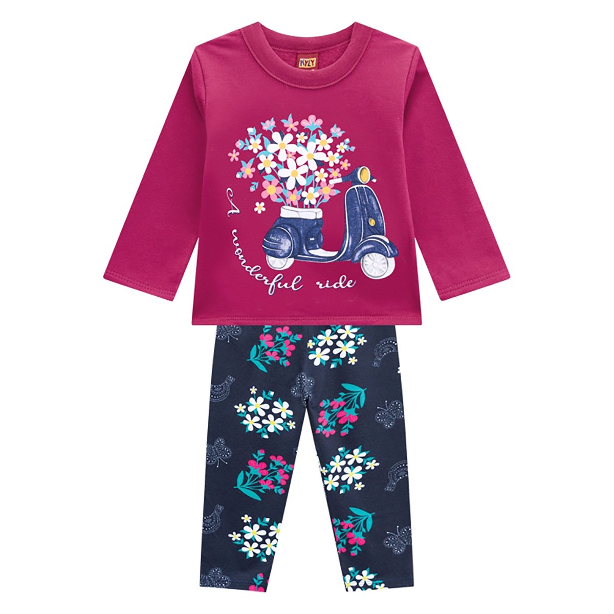 Conjunto Moletom Bebê Kyly Wonderful Ride Feminino