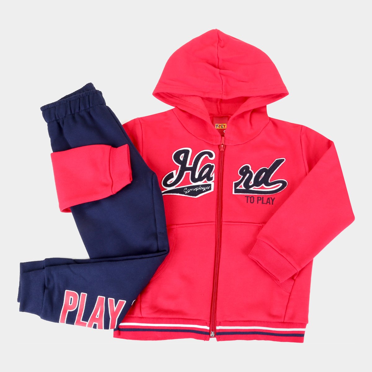 Conjunto Moletom Infantil Kyly Play The Game Blusa Capuz + Calça Masculino