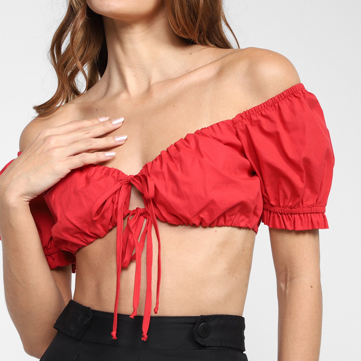 Blusa Cropped Mercatto Decote Amarração Feminina - Tam: M - 2