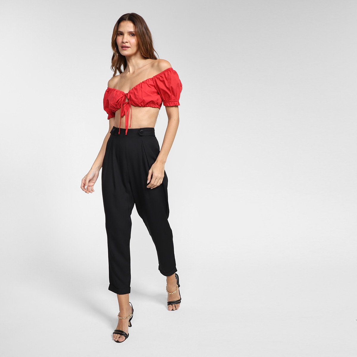 Blusa Cropped Mercatto Decote Amarração Feminina - Tam: M - 3