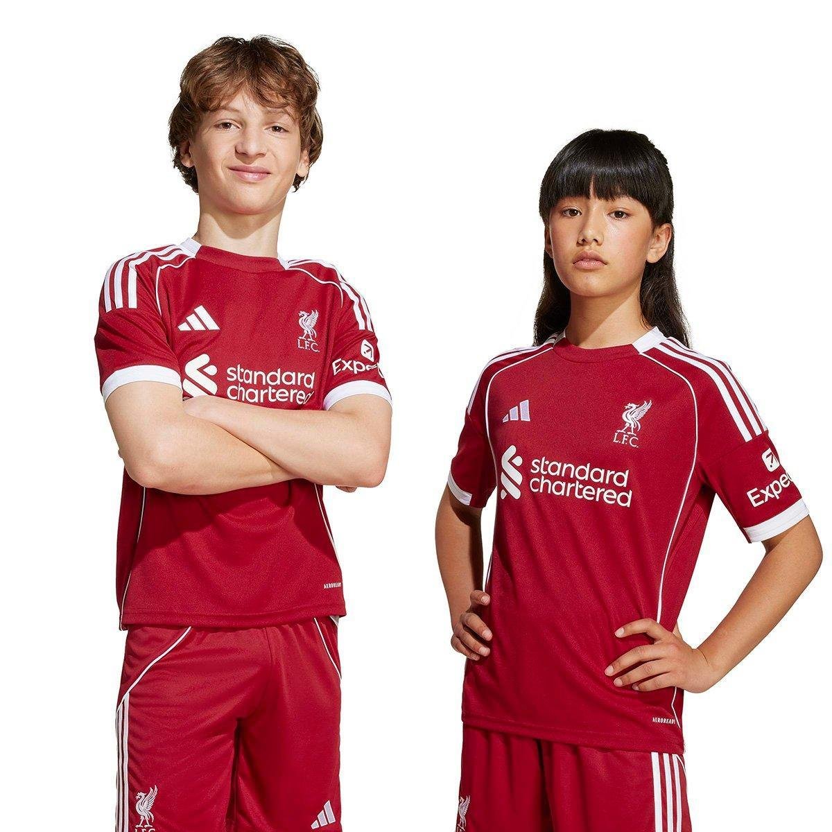 Camisa Infantil Home Liverpool 25/26 s/n Torcedor Adidas - Tam: 9/10A - 2
