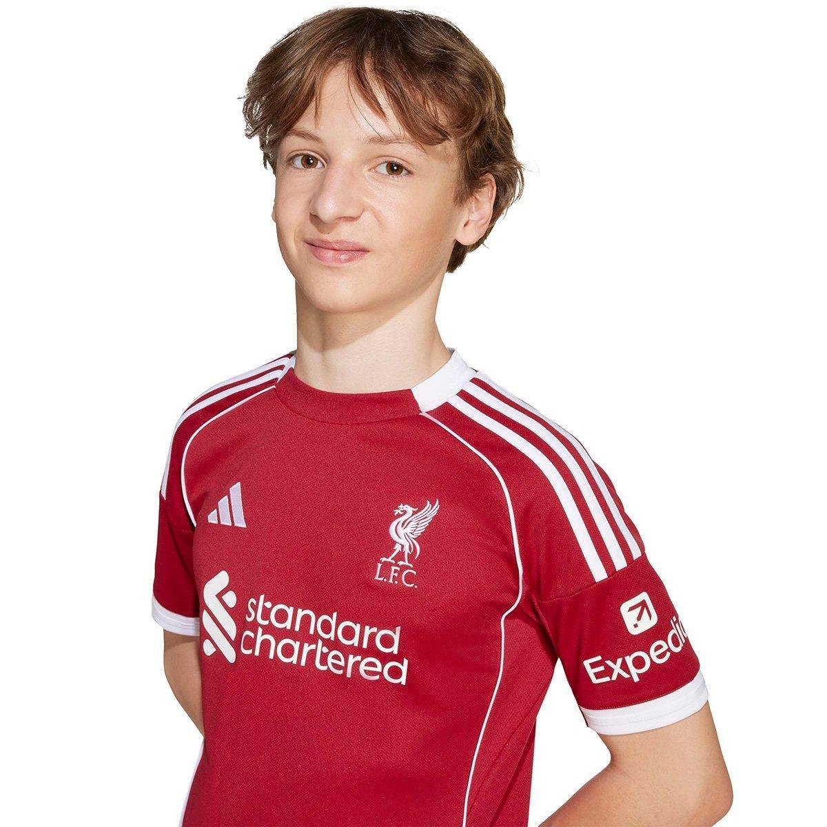Camisa Infantil Home Liverpool 25/26 s/n Torcedor Adidas - Tam: 9/10A - 3