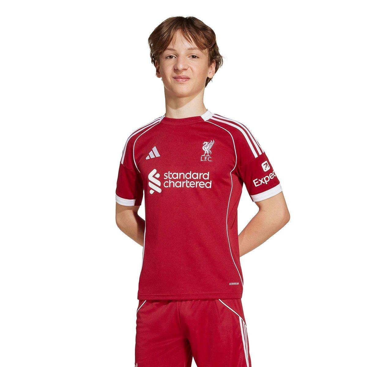 Camisa Infantil Home Liverpool 25/26 s/n Torcedor Adidas - Tam: 9/10A - 4