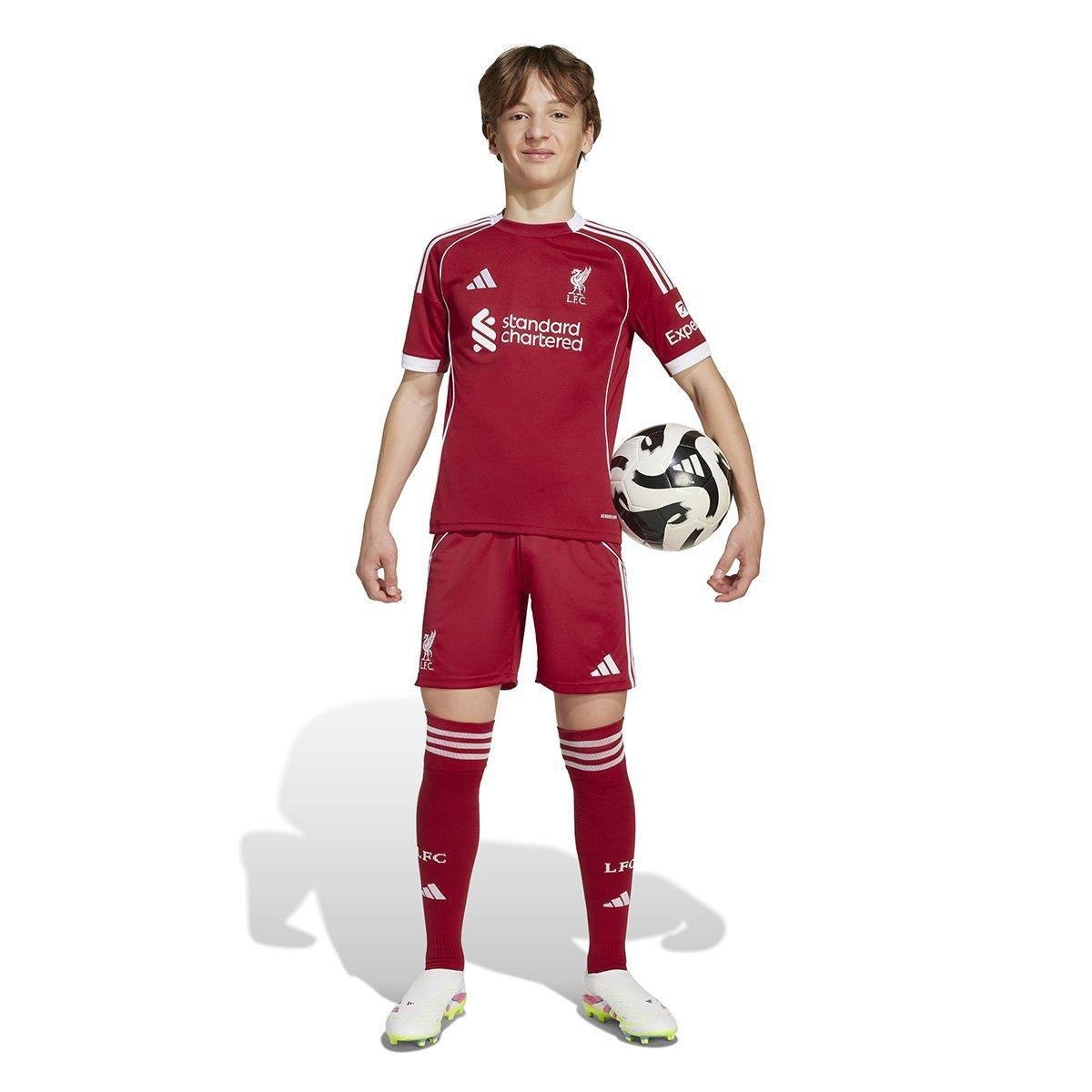 Camisa Infantil Home Liverpool 25/26 s/n Torcedor Adidas - Tam: 9/10A - 5