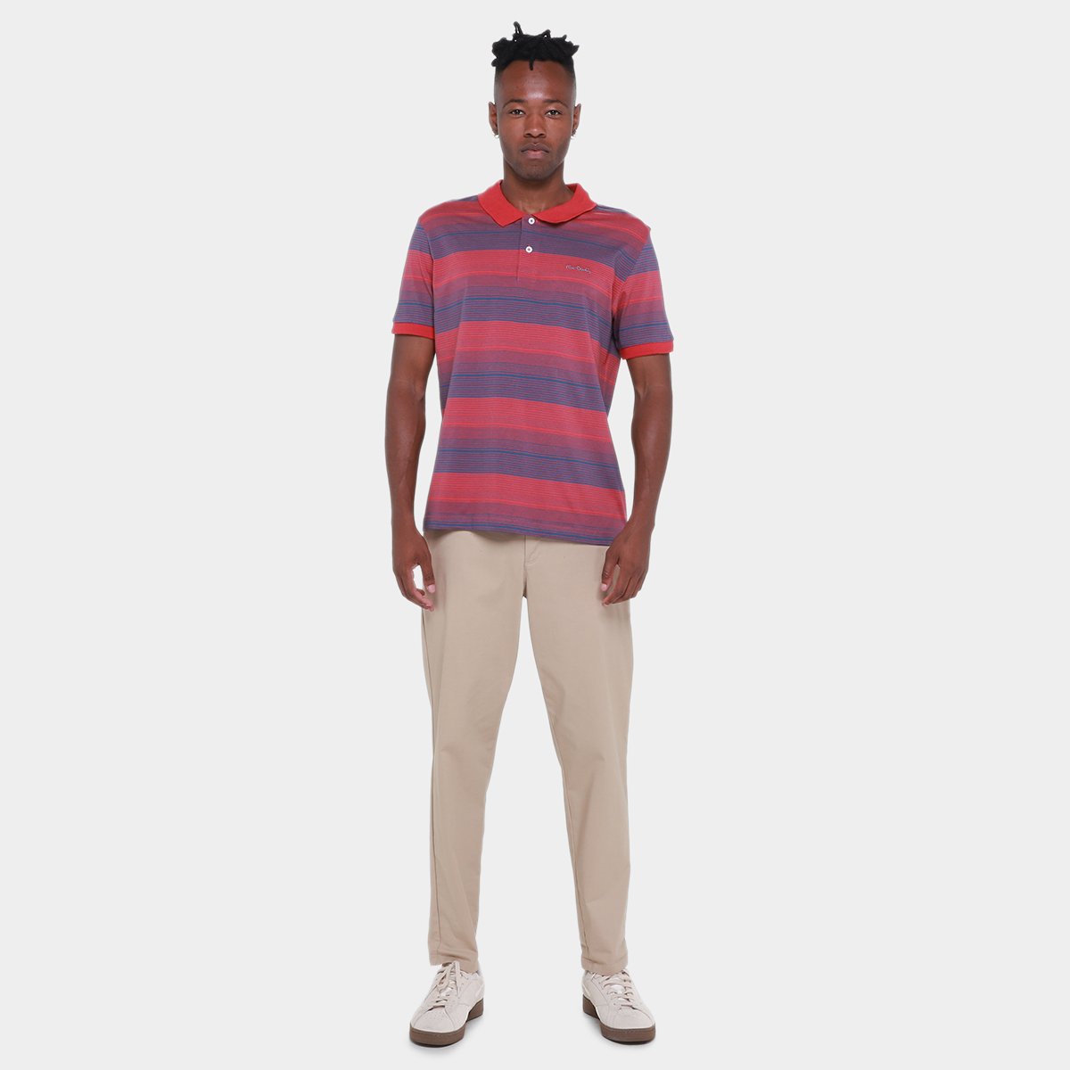 Camisa Polo Pierre Cardin Listrada Masculina - Tam: GG - 3