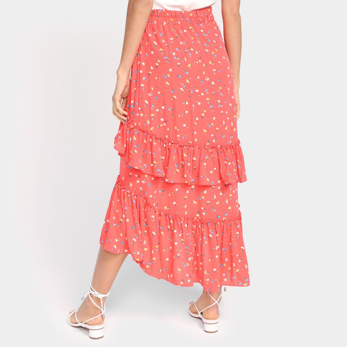 Saia Longa Il Shil Must Have Babados Estampada - Tam: G - 1