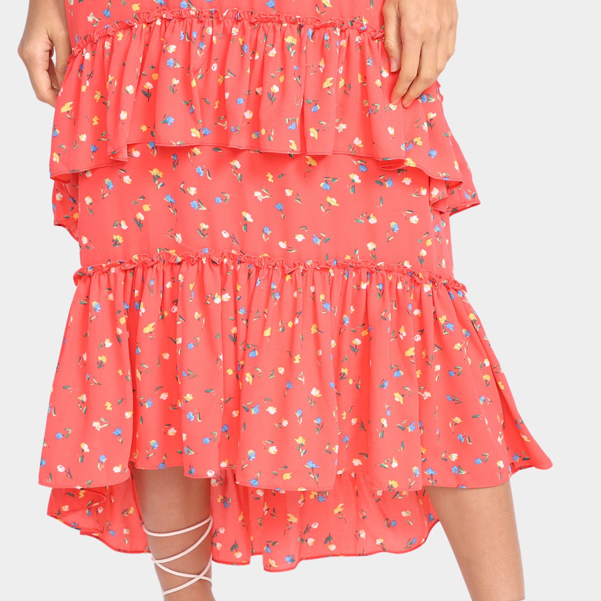Saia Longa Il Shil Must Have Babados Estampada - Tam: G - 2