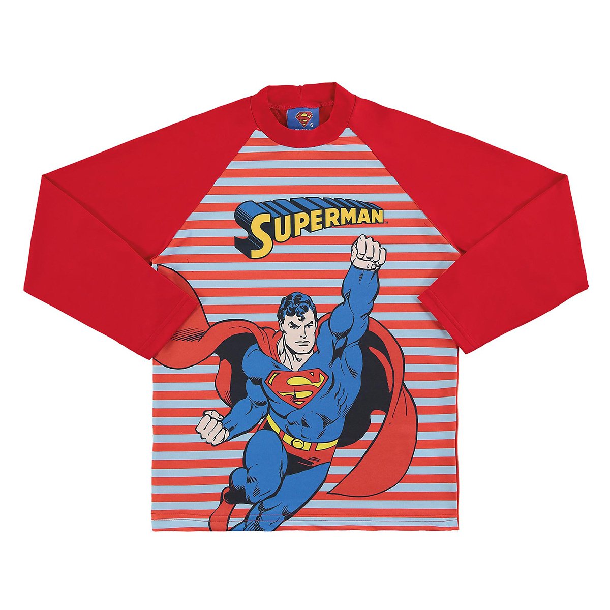 Camiseta Infantil Marlan Proteção UV Superman Manga Longa Masculina