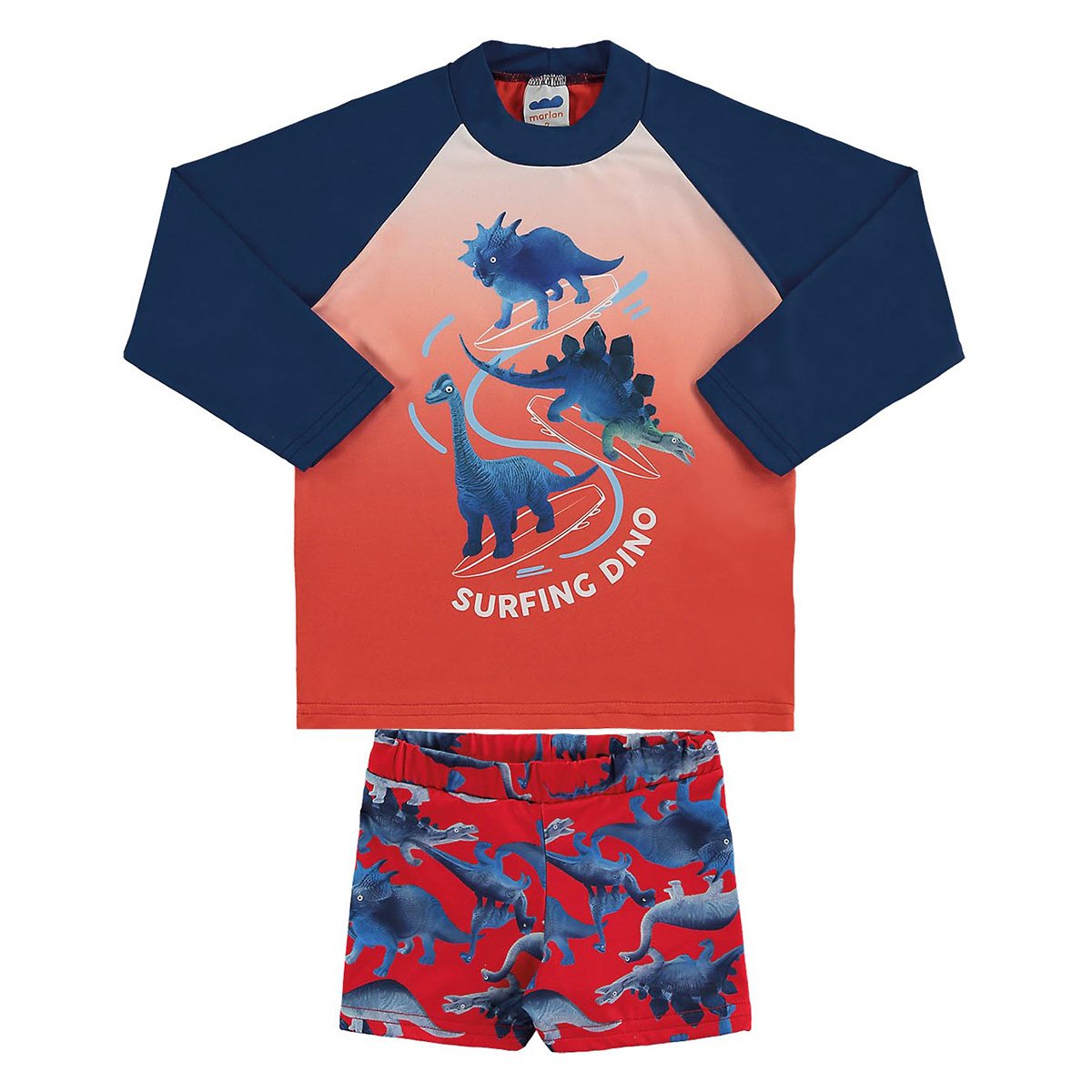 Conjunto Infantil Marlan Proteção UV Surfing Dino Masculino
