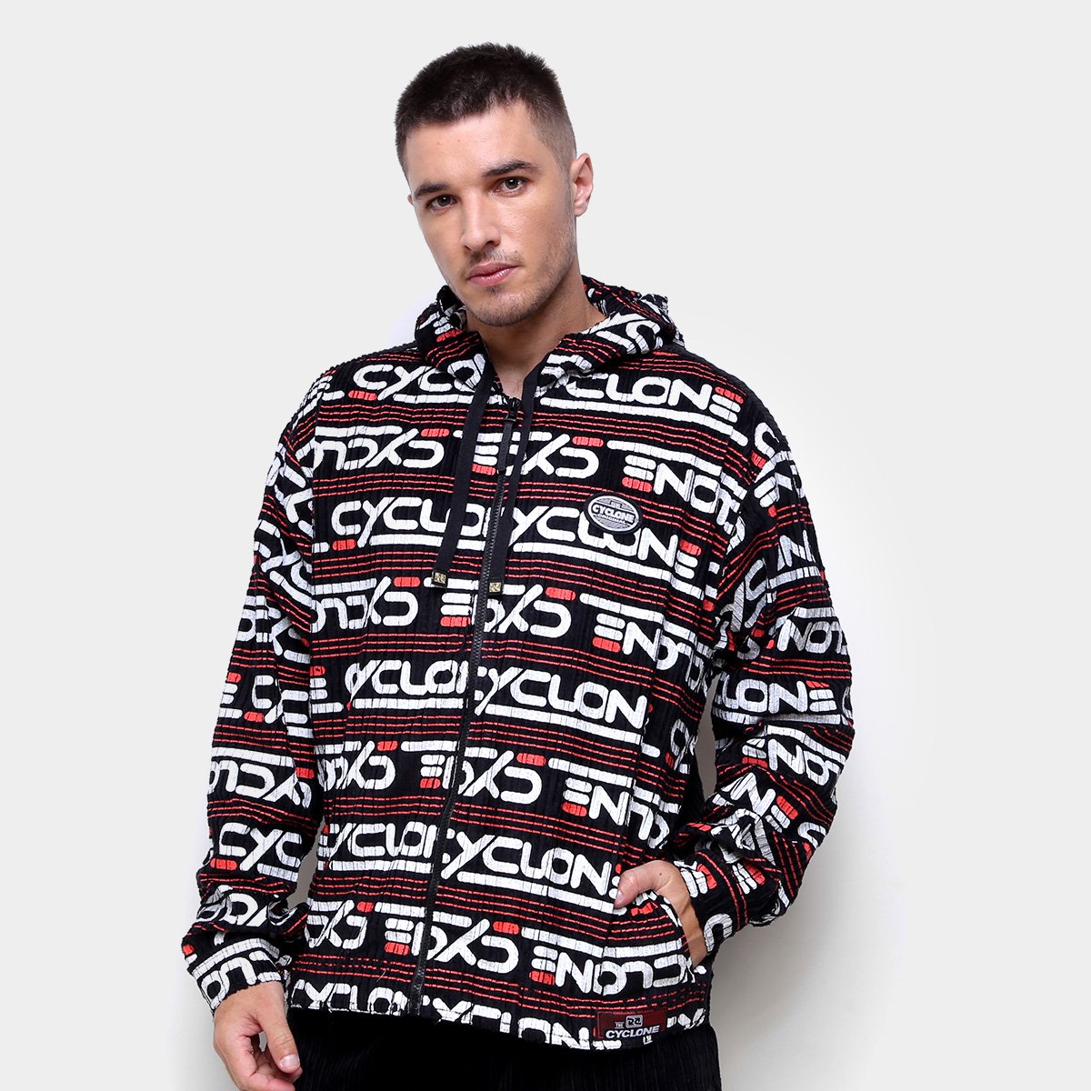 Jaqueta Cyclone Veludo Fashion Full Print Logo Masculina