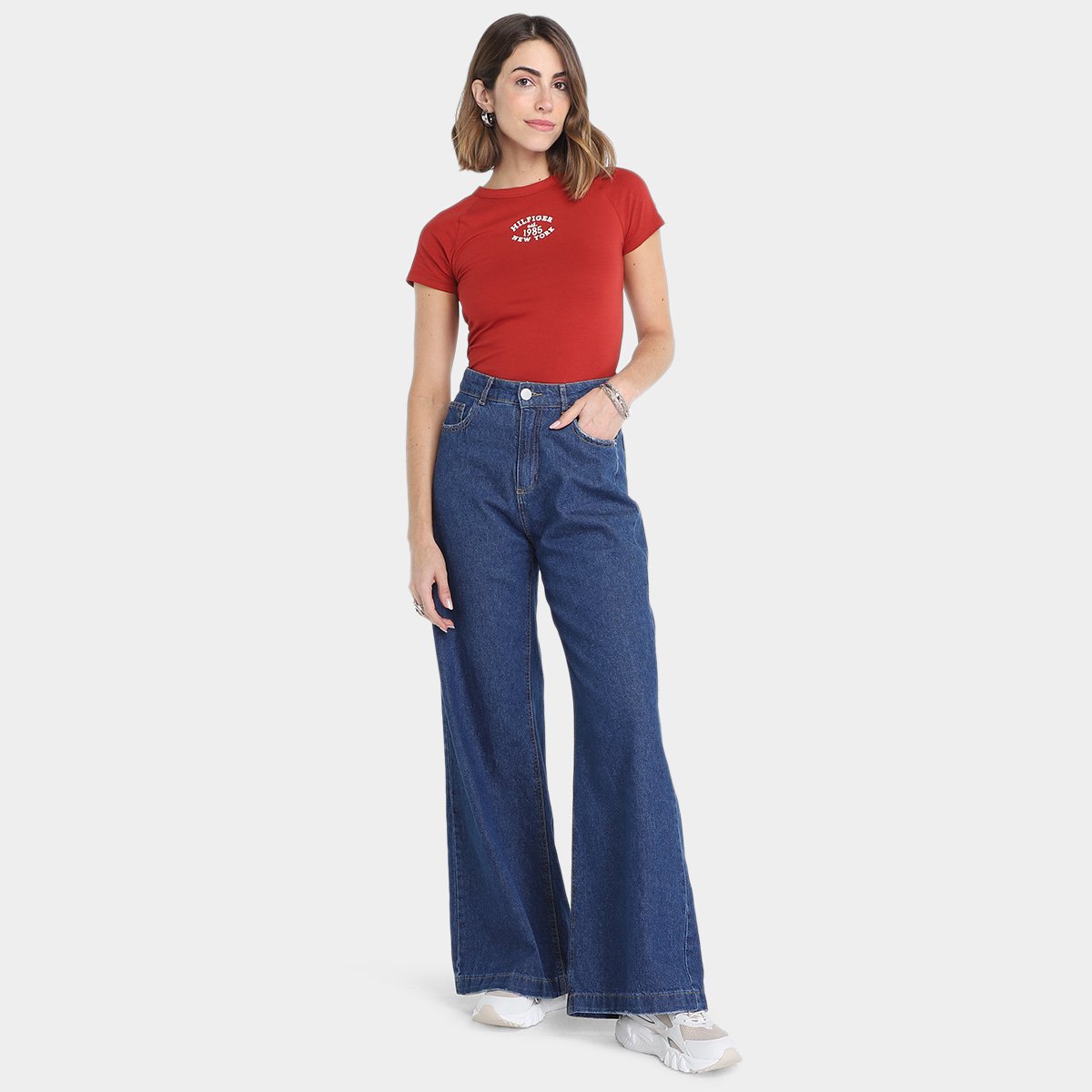 Camiseta Tommy Hilfiger Im Slim Varsity Feminina - Tam: M - 3