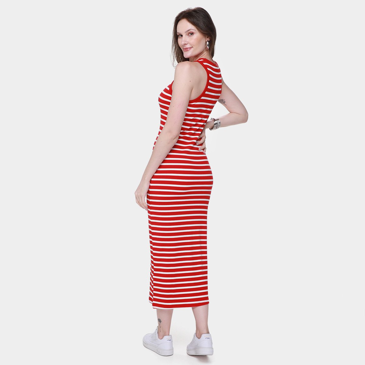 Vestido Tommy Hilfiger Midi Slim Ribana - Tam: P - 1