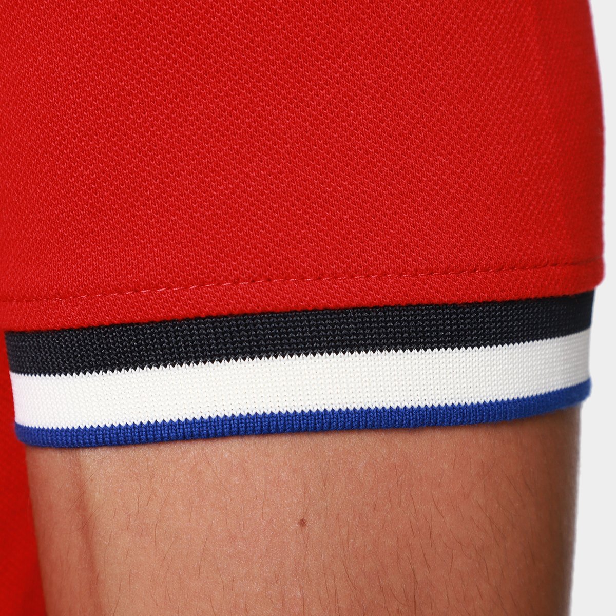 Camisa Polo Tommy Hilfiger Slim Fit Cuff Interest Masculina - Tam: P - 4