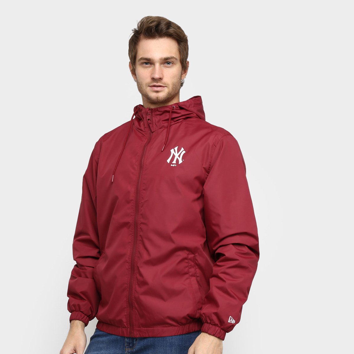 Jaqueta Corta-Vento MLB New York Yankees New Era Basic Sazonal Quad Masculina