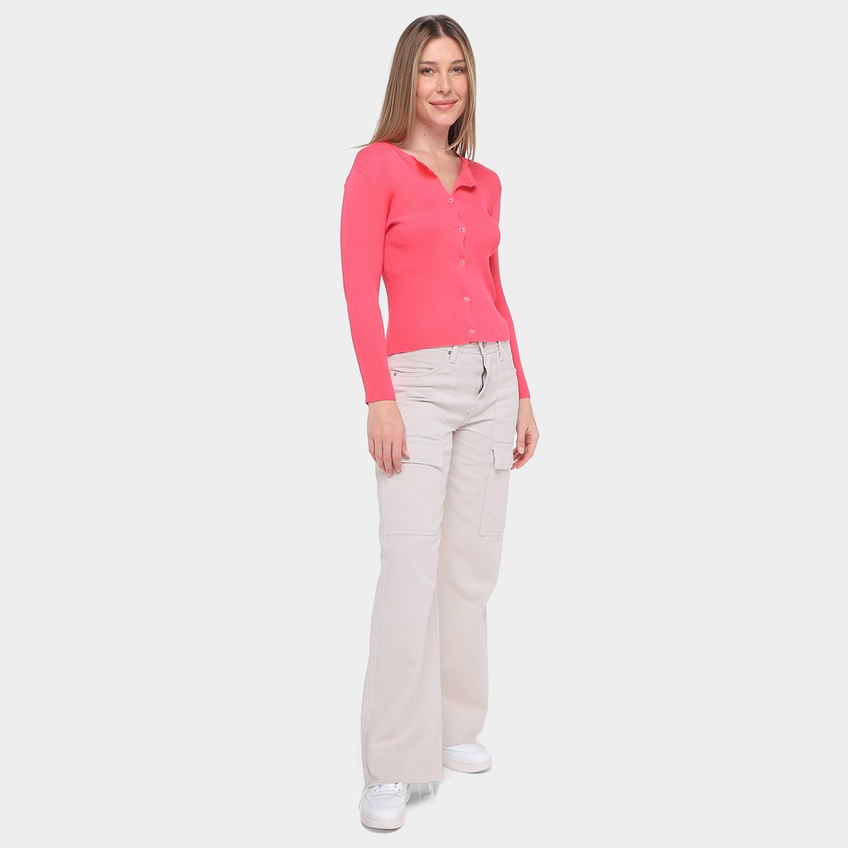 Cardigã Canelado The Style Box Feminino - Tam: EP - 3