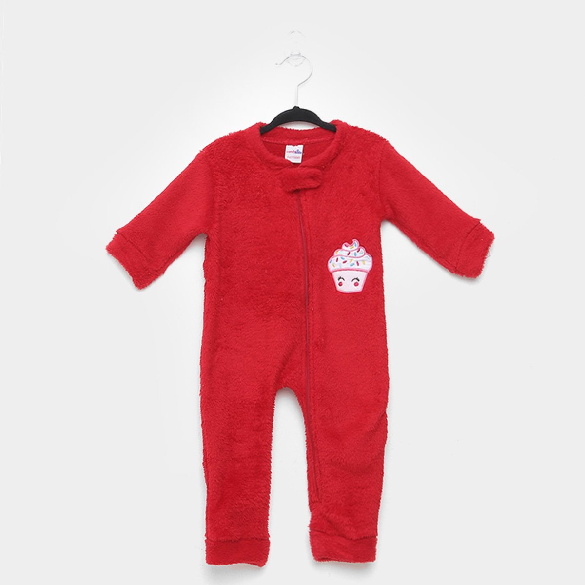 Macacão Pijama Bebê Candy Kids Cupcake Sem Pé Feminino
