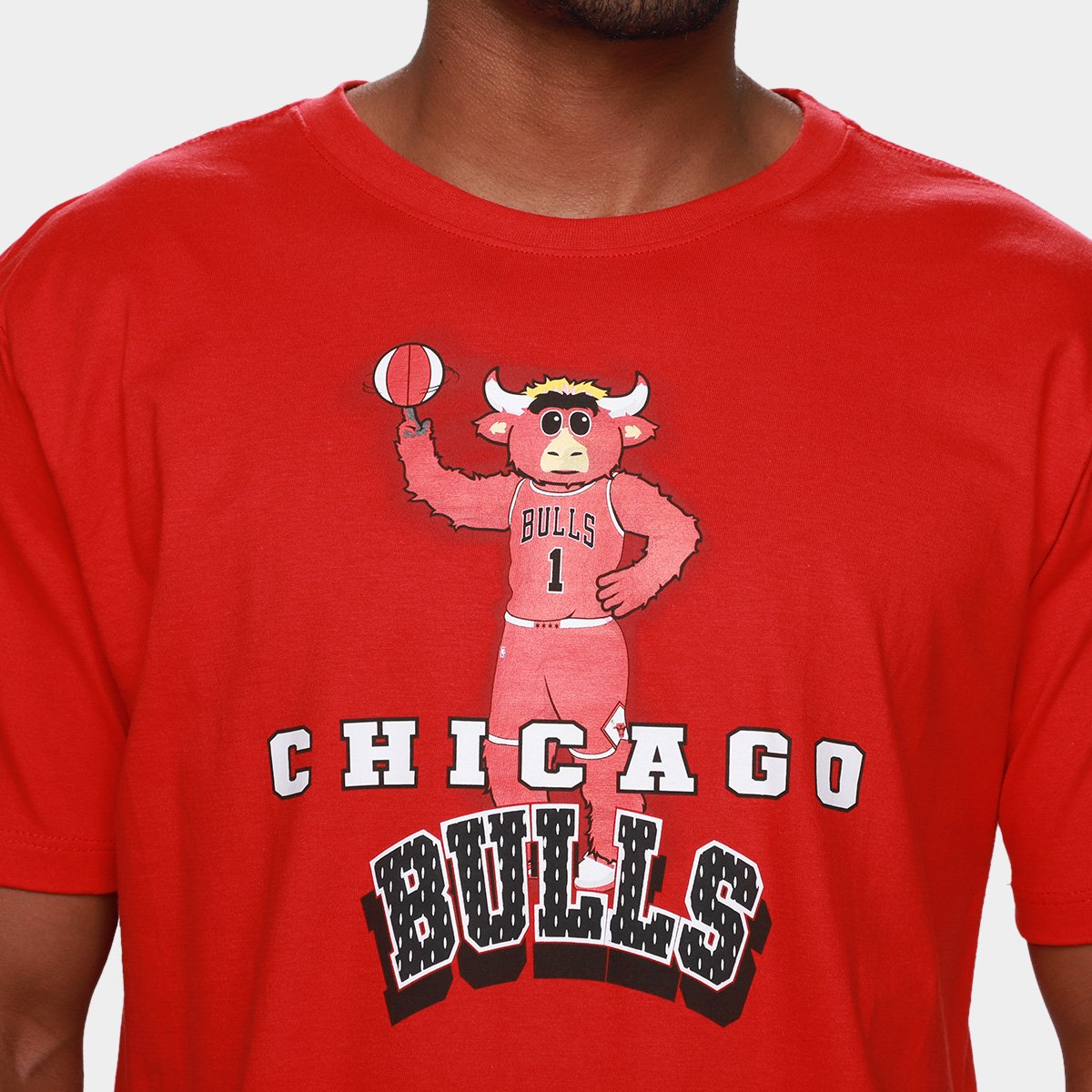 Camiseta NBA Chicago Bulls Sport Mascot Masculina - Tam: GG - 2