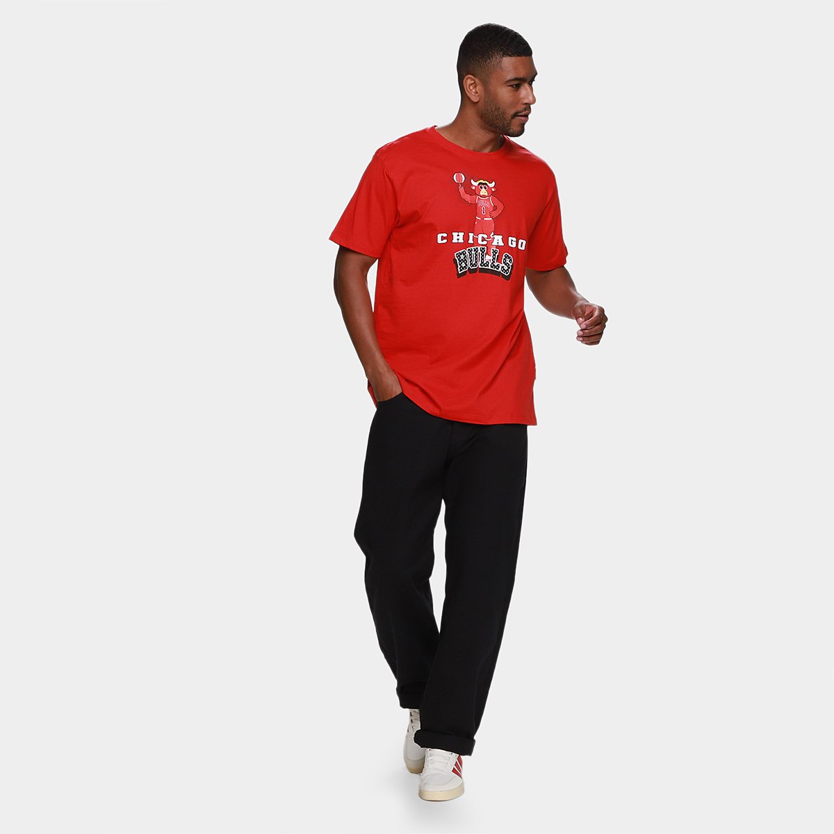 Camiseta NBA Chicago Bulls Sport Mascot Masculina - Tam: GG - 5