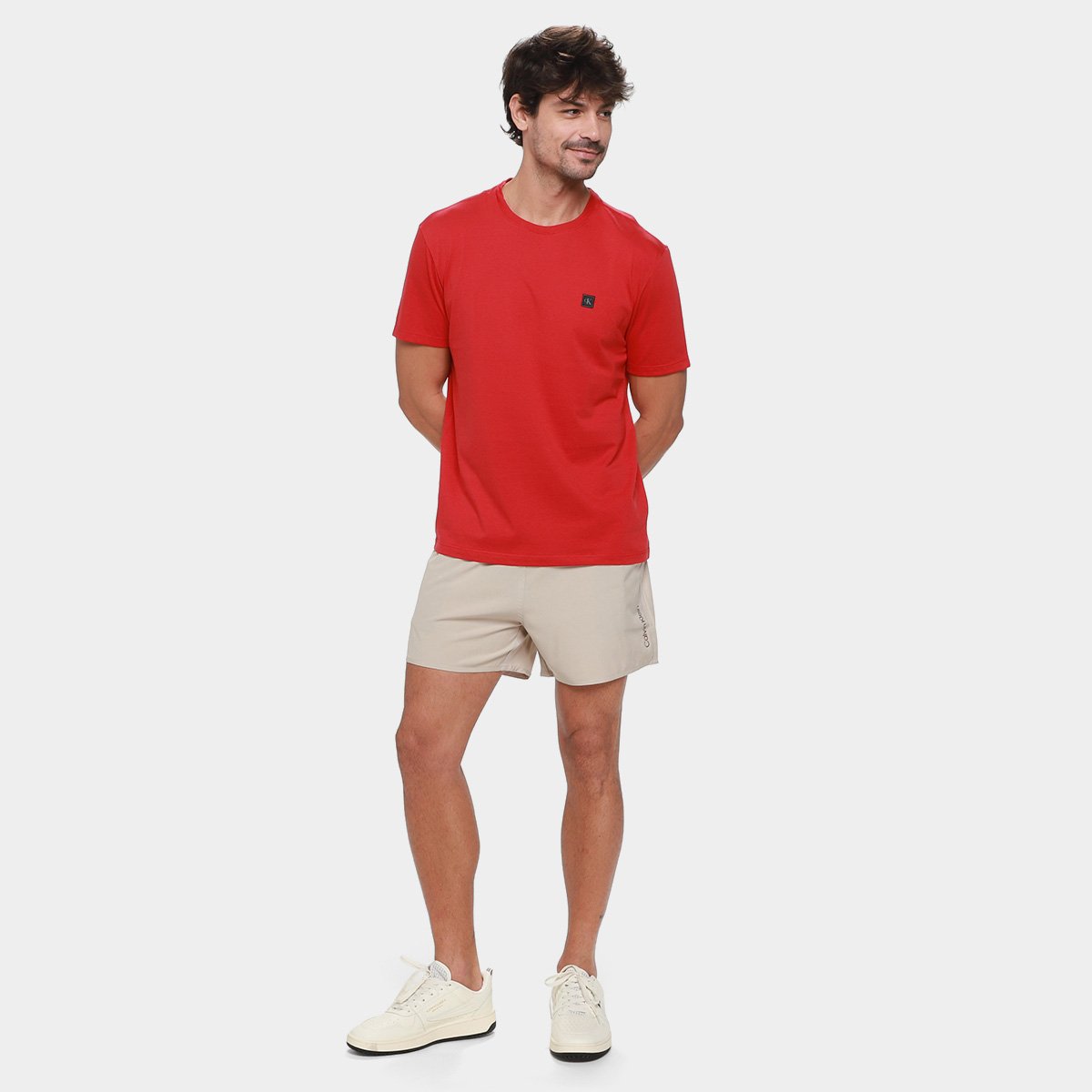 Camiseta Calvin Klein Patch Casual Masculina - Tam: P - 3
