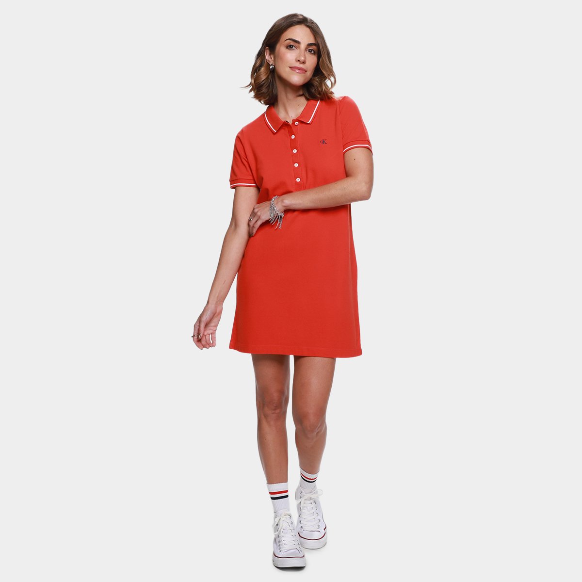 Vestido Calvin Klein Polo Piquet Duplo Feminino - Tam: P - 3