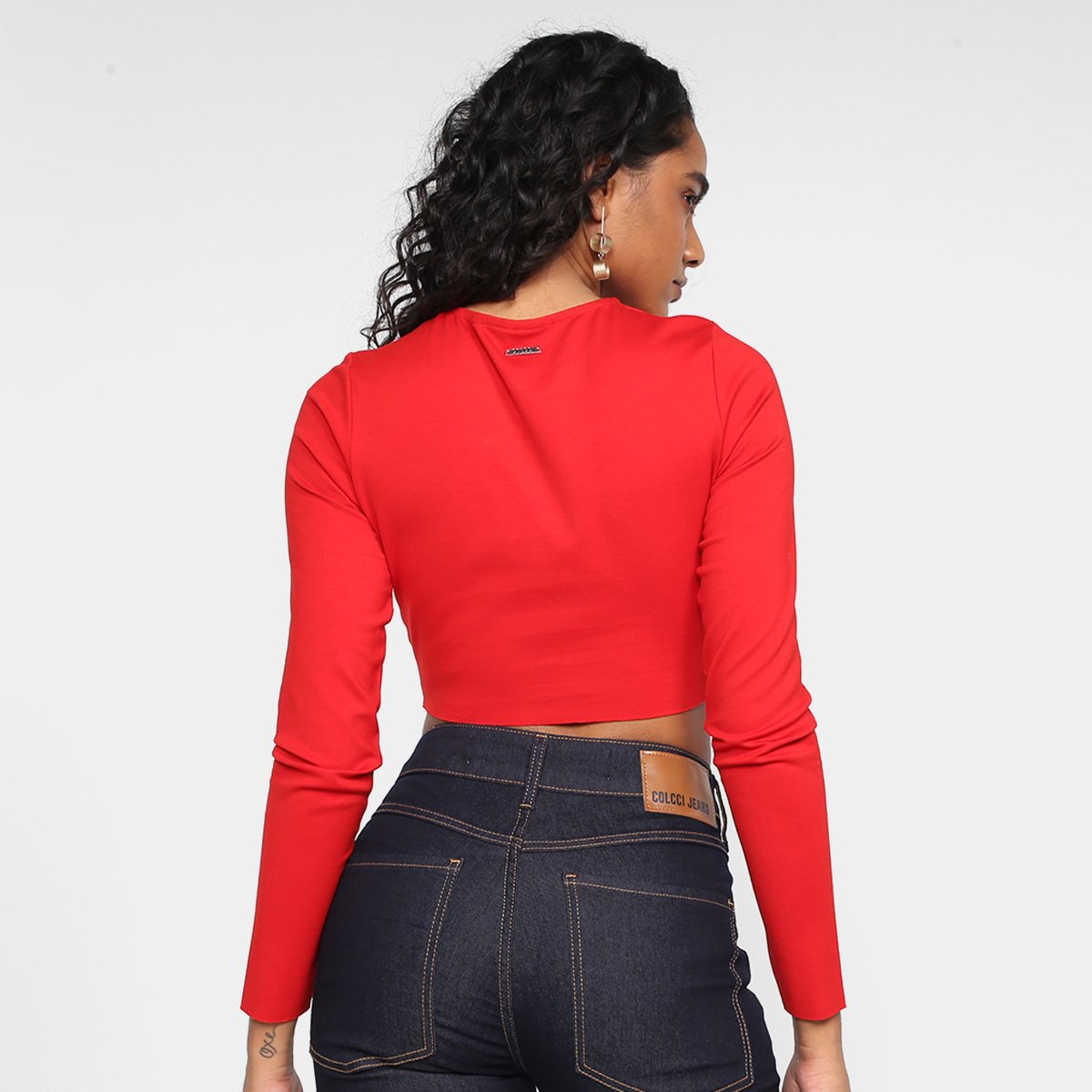 Blusa Cropped Colcci Manga Longa Recorte Feminina - Tam: G - 1