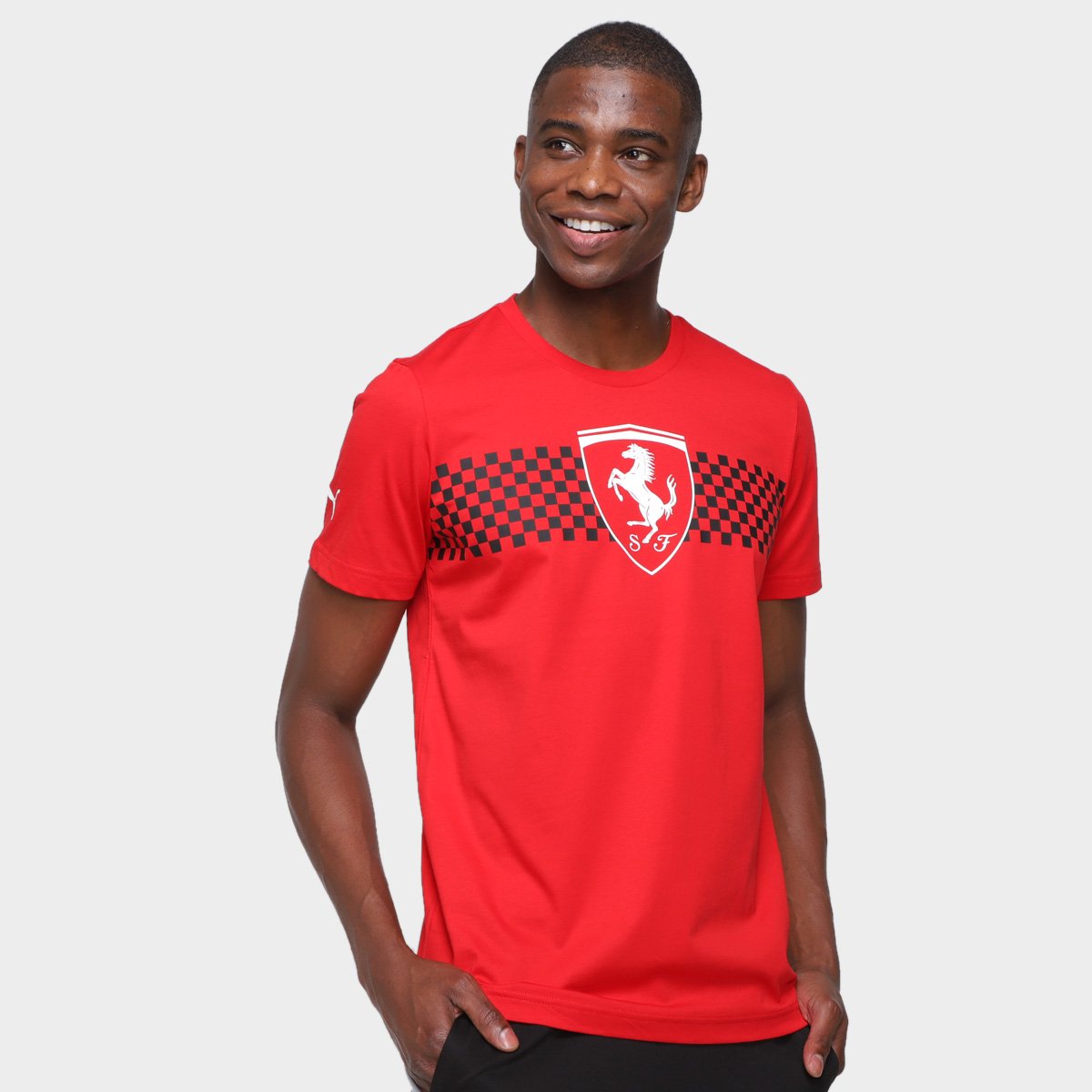 Camiseta Puma Ferrari Race Checkered Flag Masculina