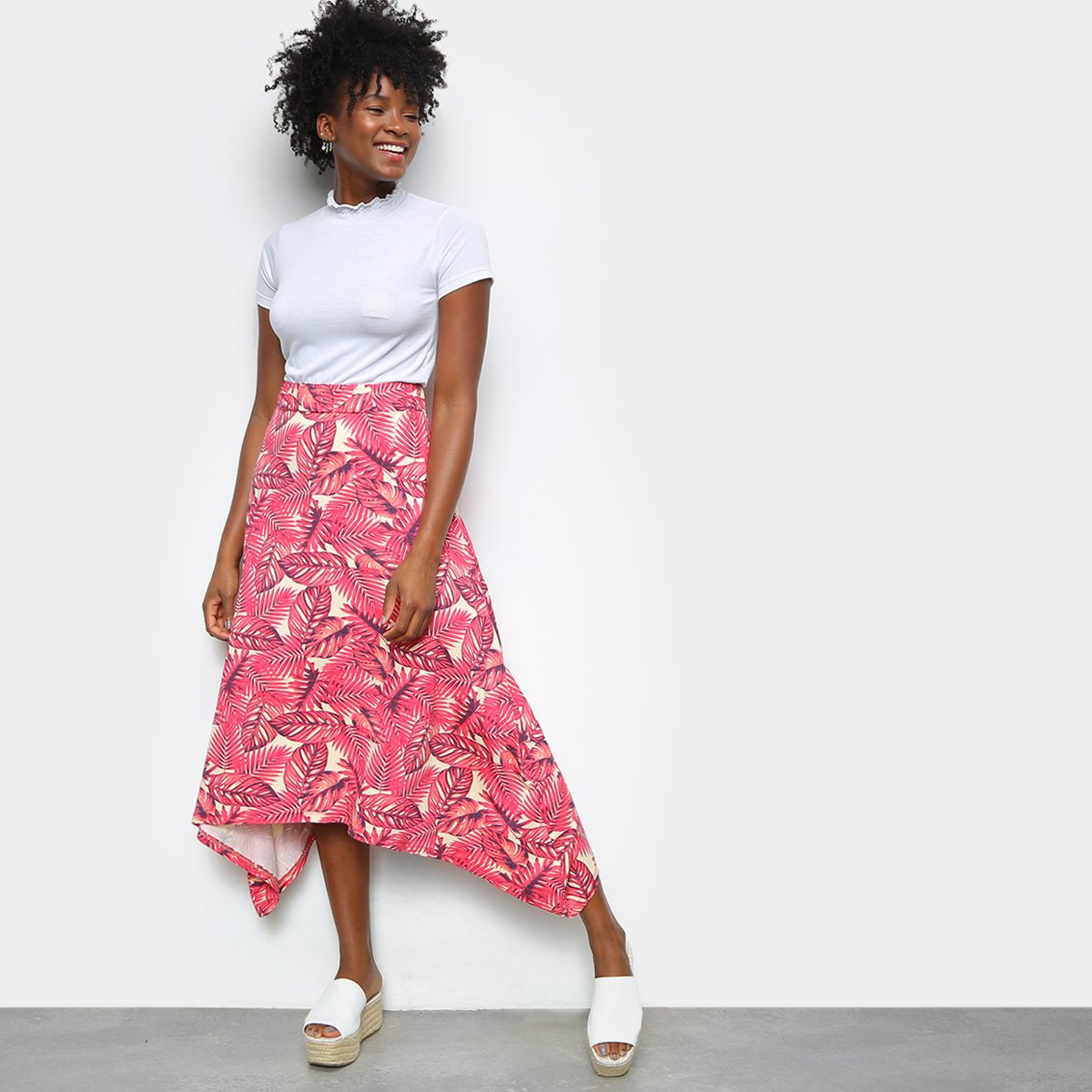 Saia Volare Midi Cós Largo Várias Pontas - Tam: P - 3