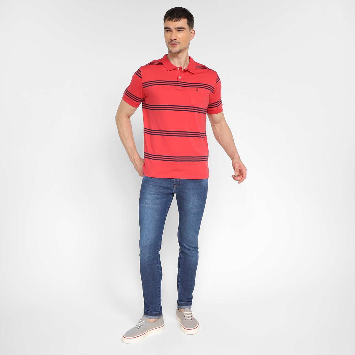Camisa Polo Lucky Sailing Listrada Masculina - Tam: M - 3