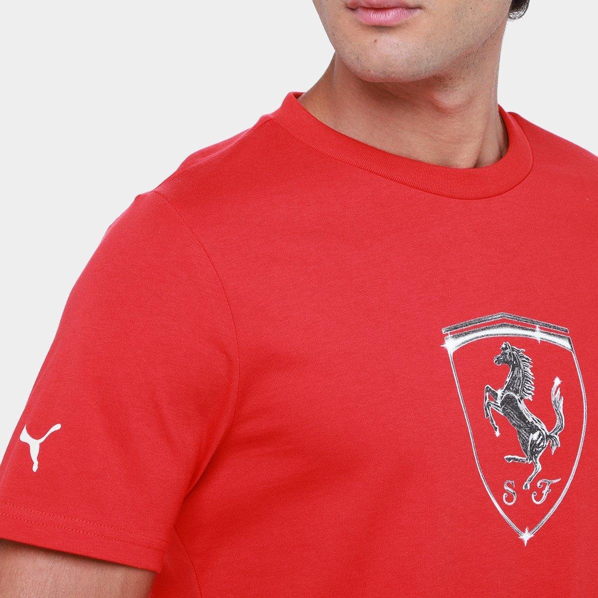 Camiseta Puma Ferrari Race Tonal Big Shield Masculina - Tam: G - 2