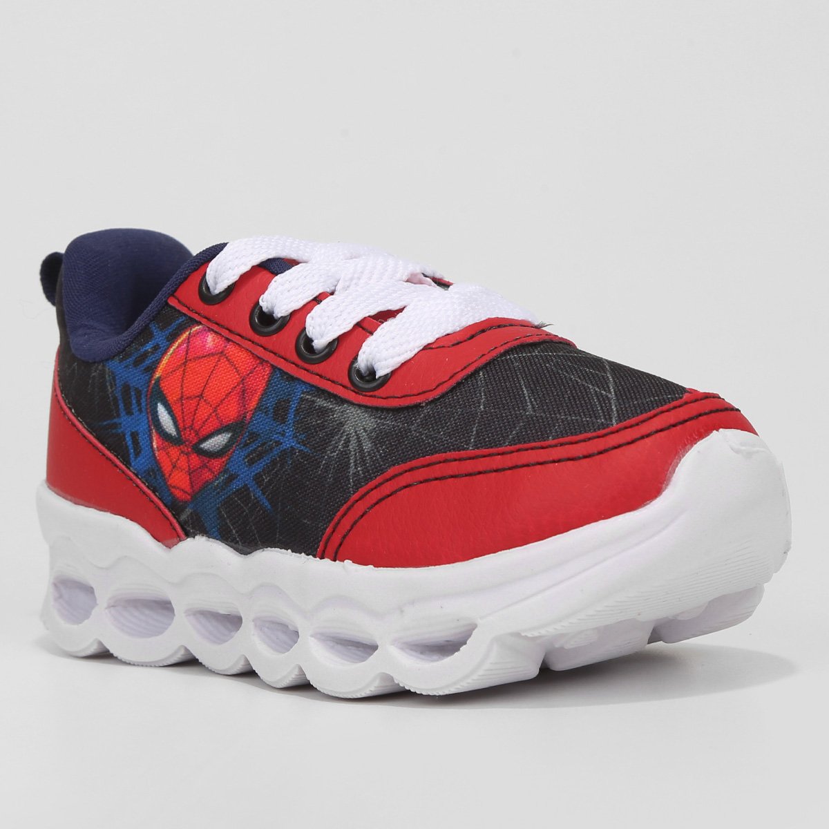 Tênis Infantil Marvel Spider Man Com Led Menino - Tam: 20 - 2