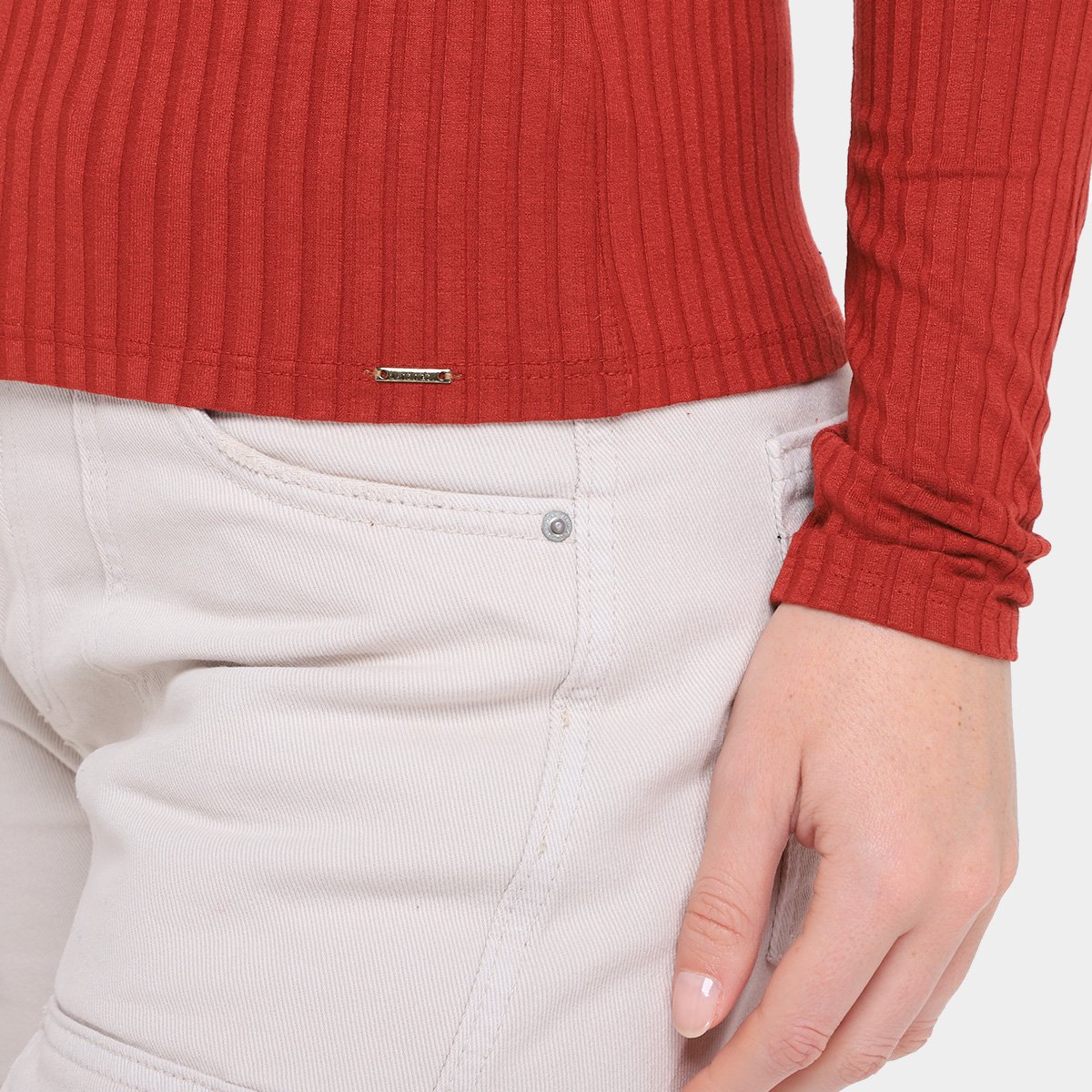 Blusa Lunender Canelada Tracy Manga Longa Feminina - Tam: P - 3