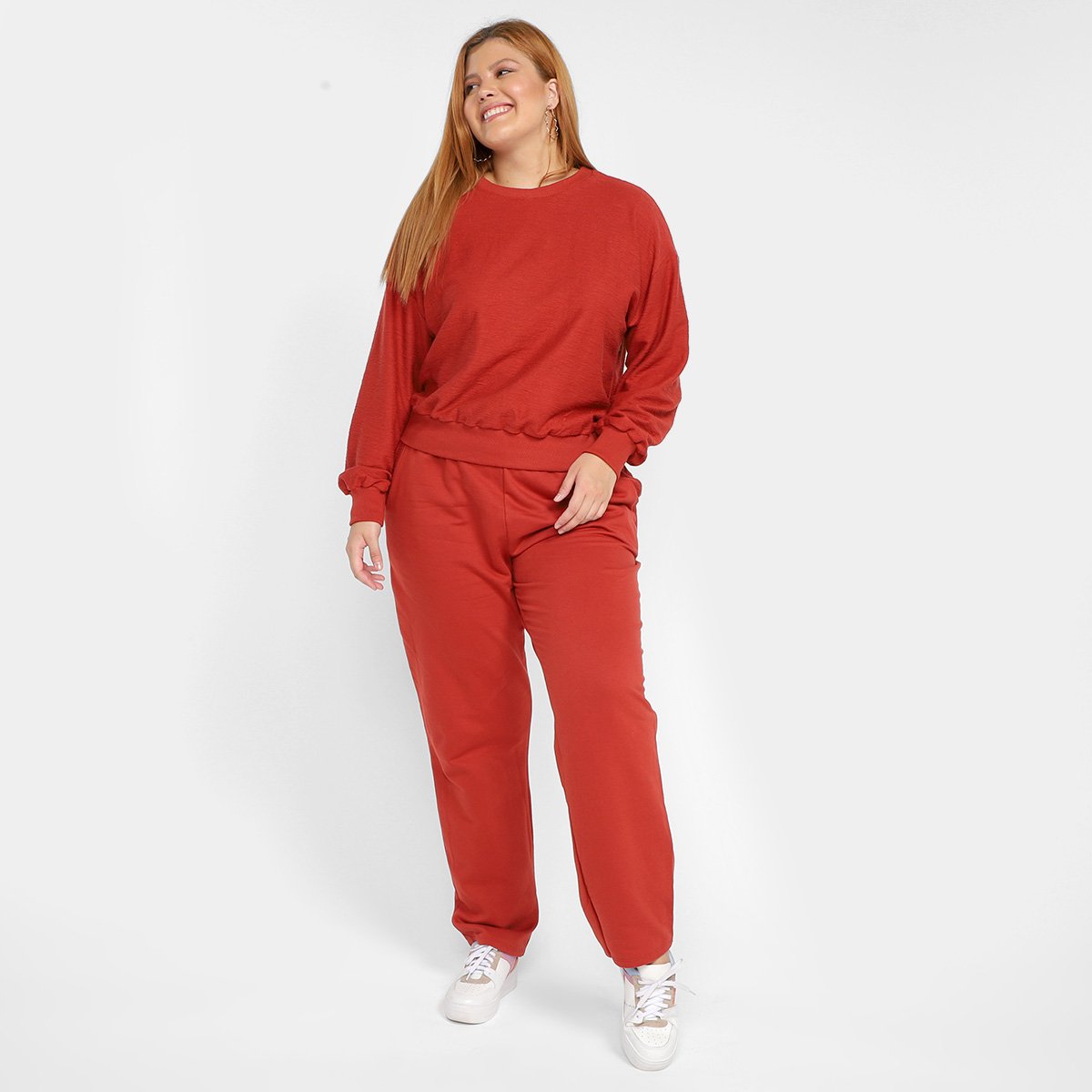 Conjunto Longo Moletom Lunender Plus Size Feminino