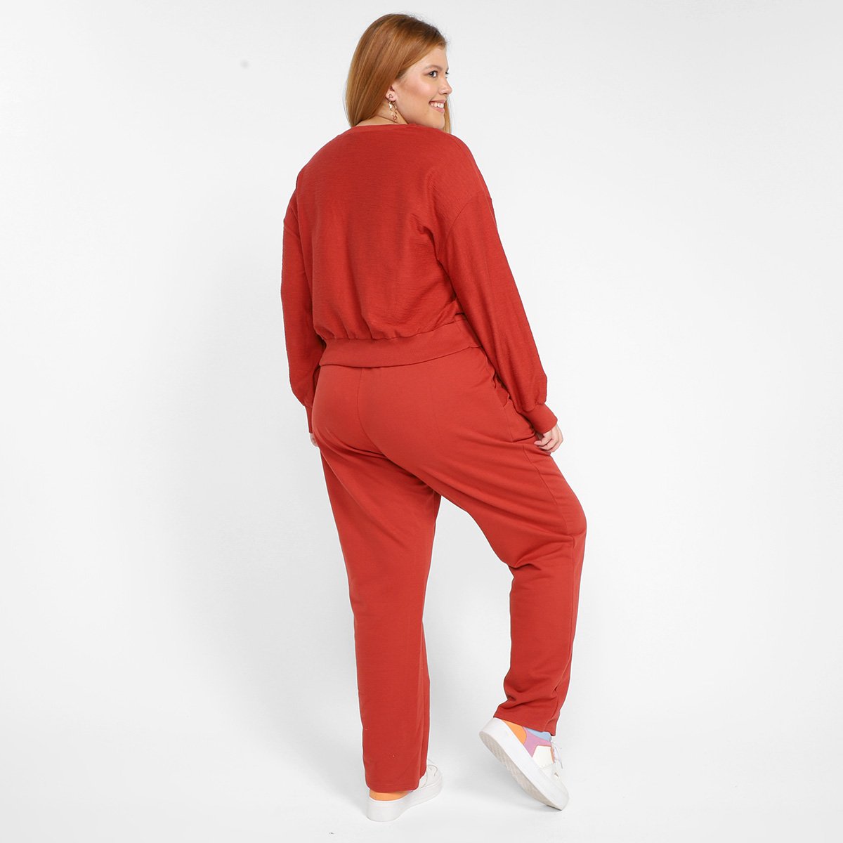 Conjunto Longo Moletom Lunender Plus Size Feminino