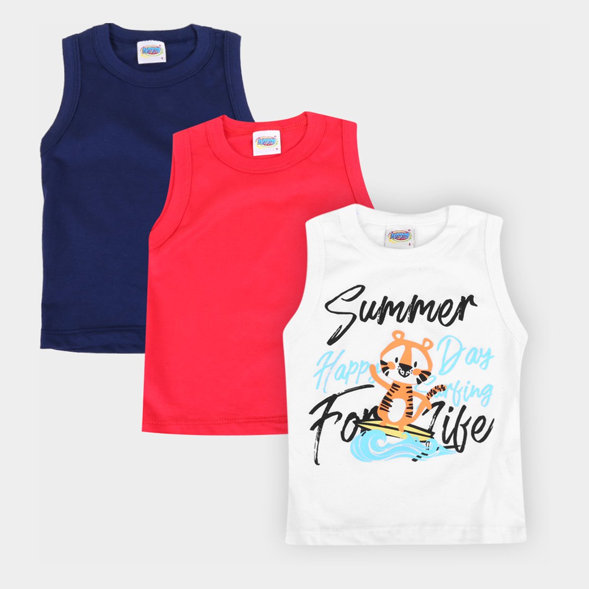 Kit Regata Infantil Duzizo Básica E Estampada 3 Peças Masculina