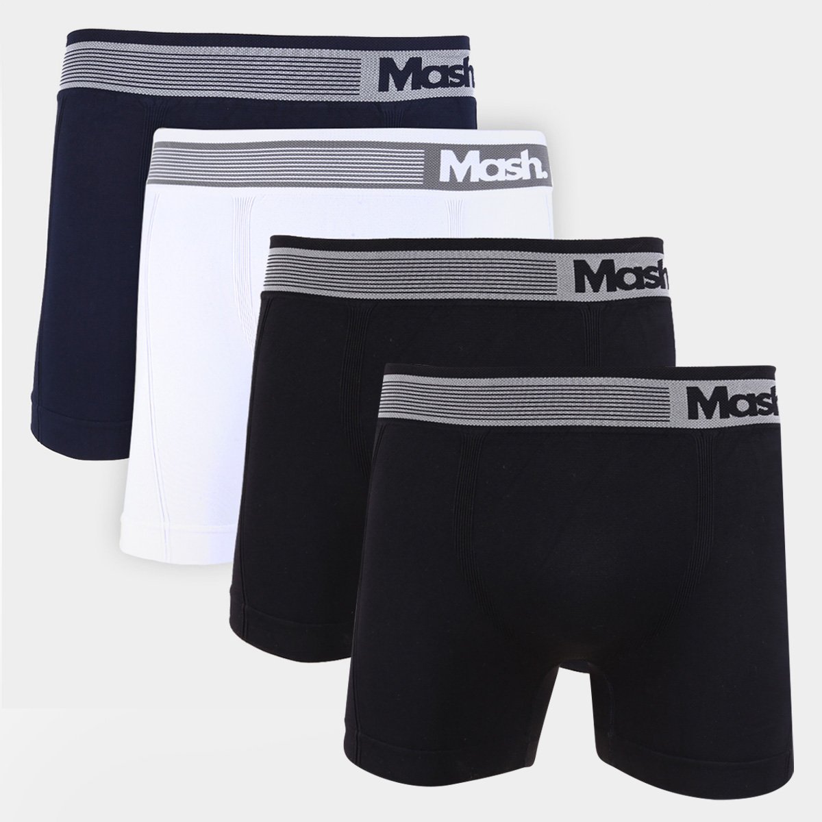 Kit Cueca Boxer Mash Microfibra Sem Costura 4 Peças