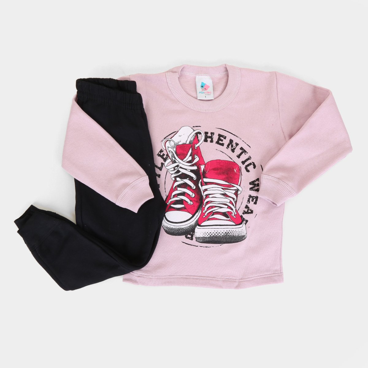 Conjunto Infantil Moletom Mia Kids Estampado Longo