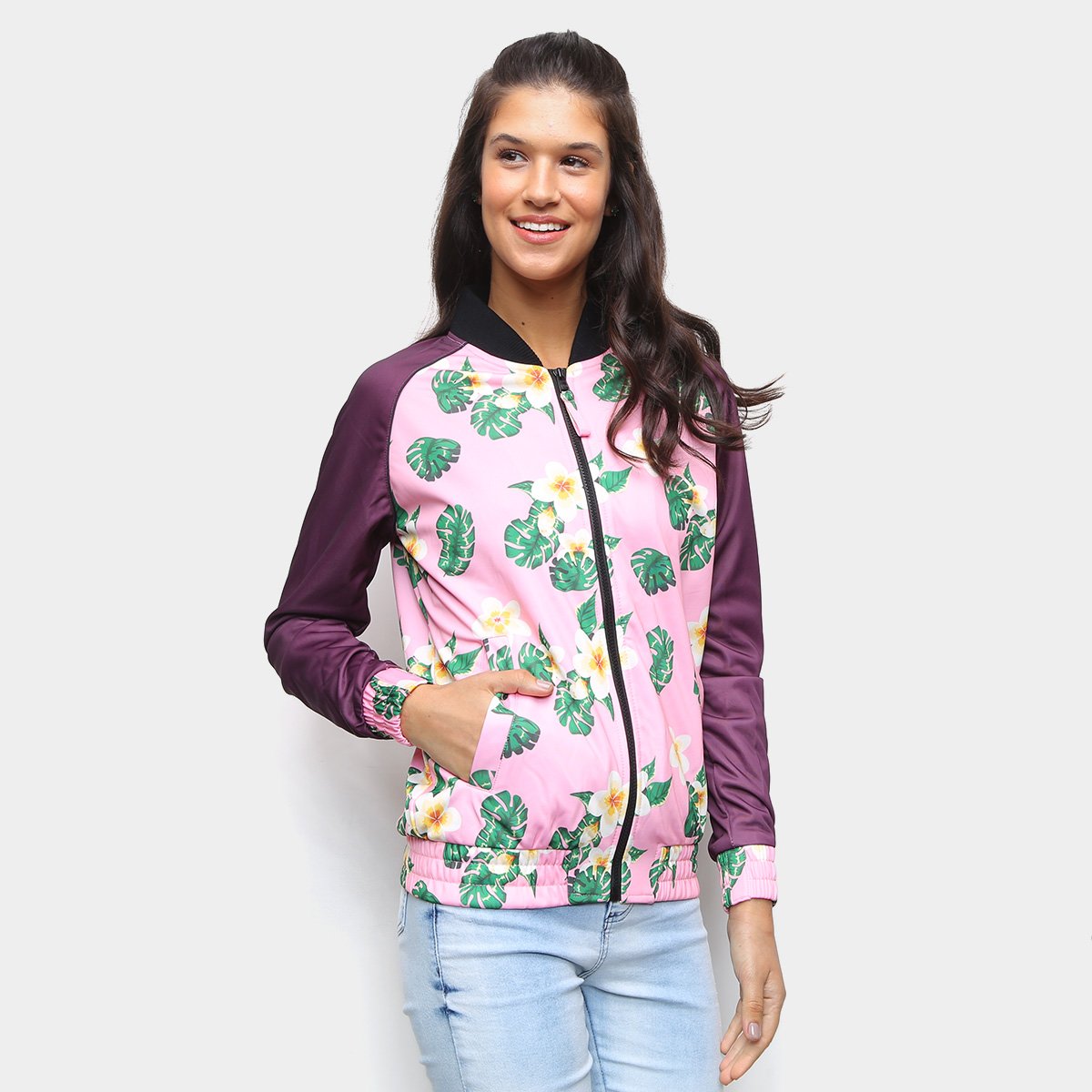 Jaqueta New Era Track Floral Feminina