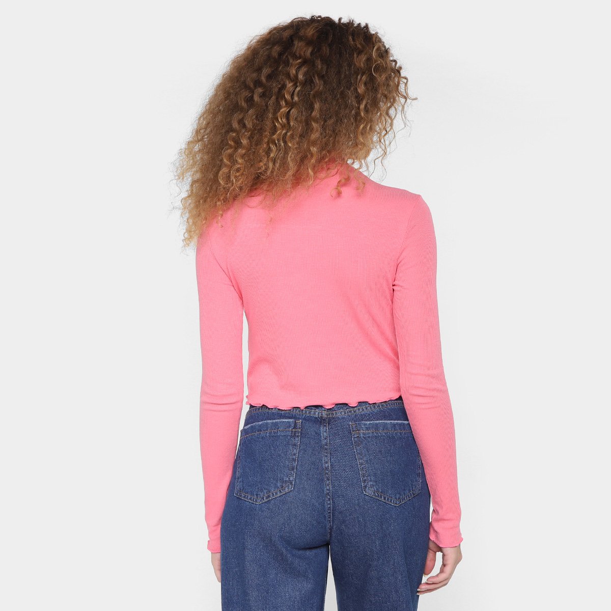 Camiseta Cropped Hering Manga Longa Feminina - Tam: GG - 1