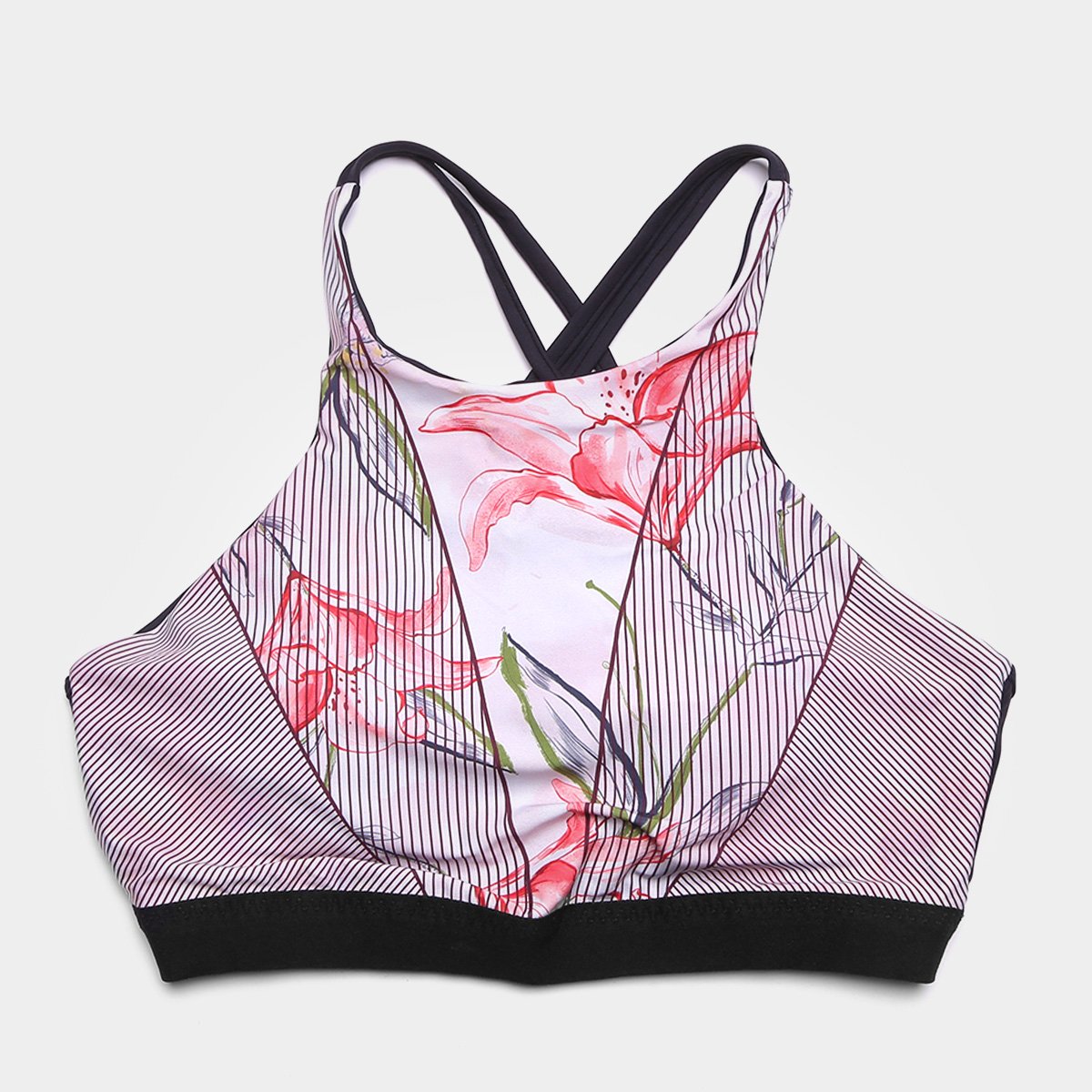 Top c/ Bojo Live! Halter Rever Blossom Média Sustentação