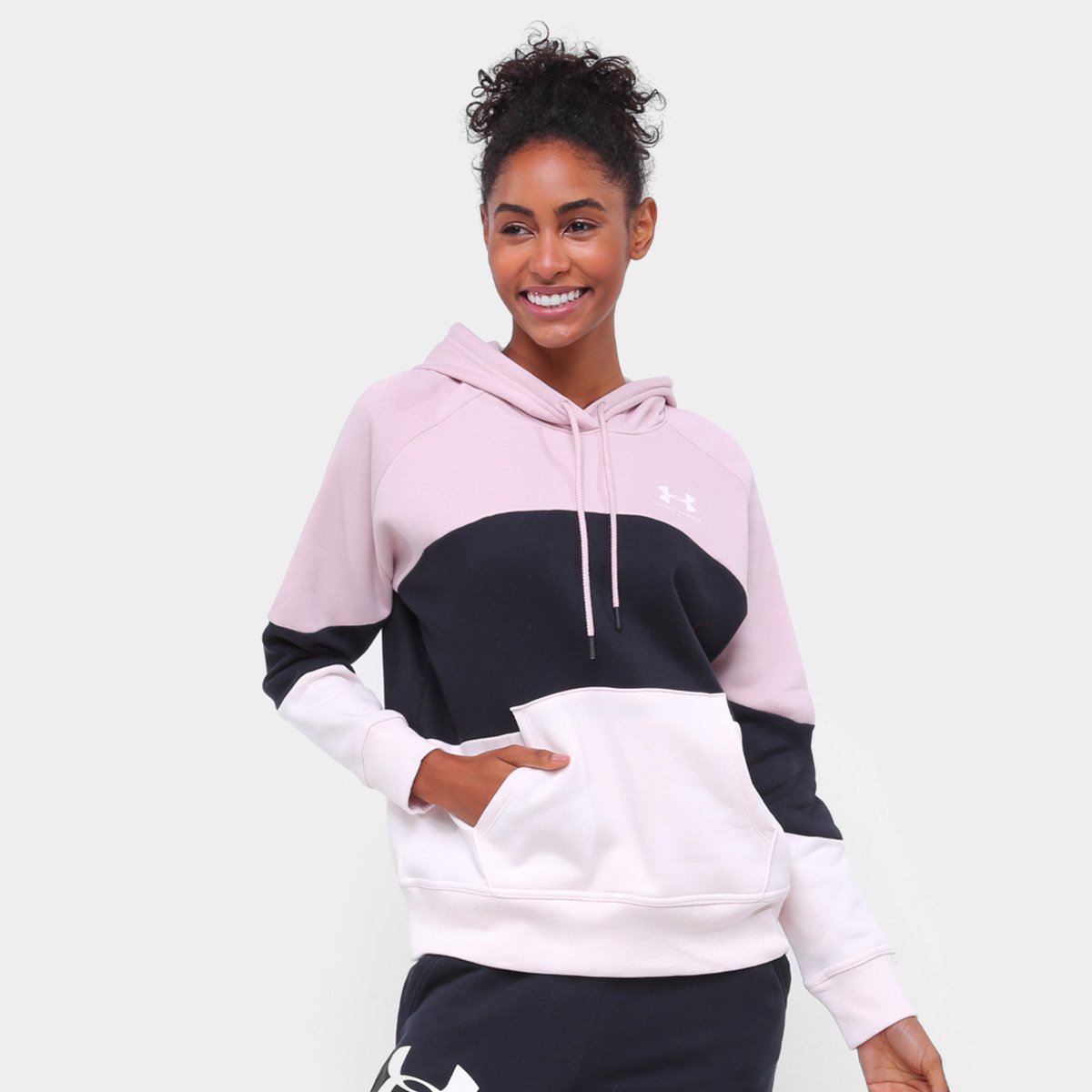 Moletom Under Armour Rival Fleece Color Blocks Feminino