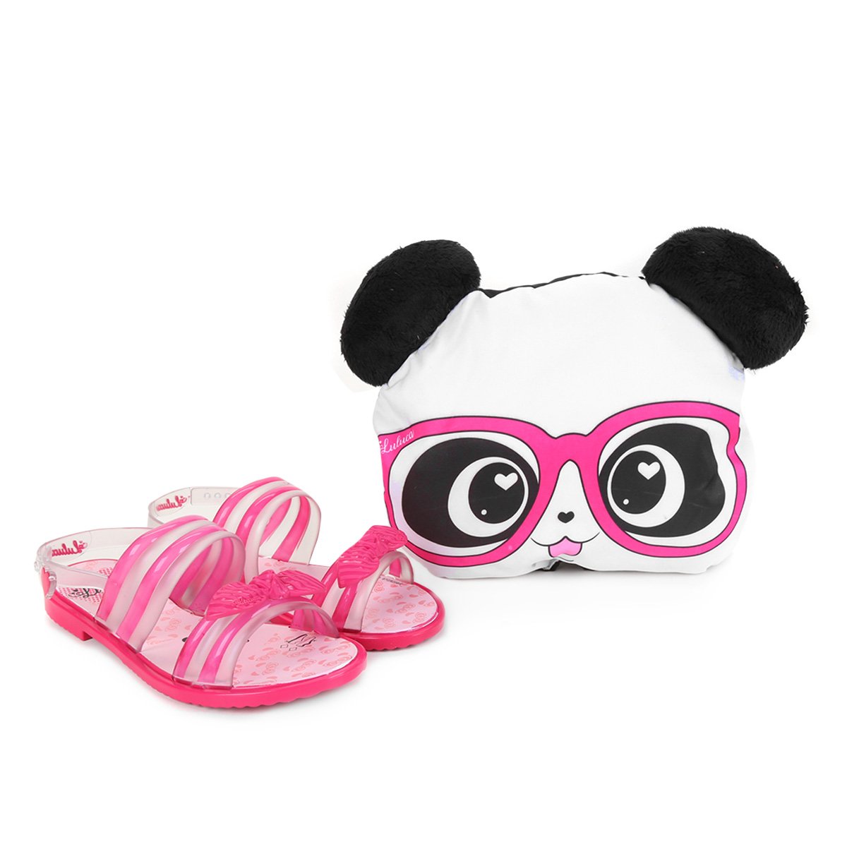 Sandália Infantil Grendene Kids Luluca Love C/ Almofada Panda