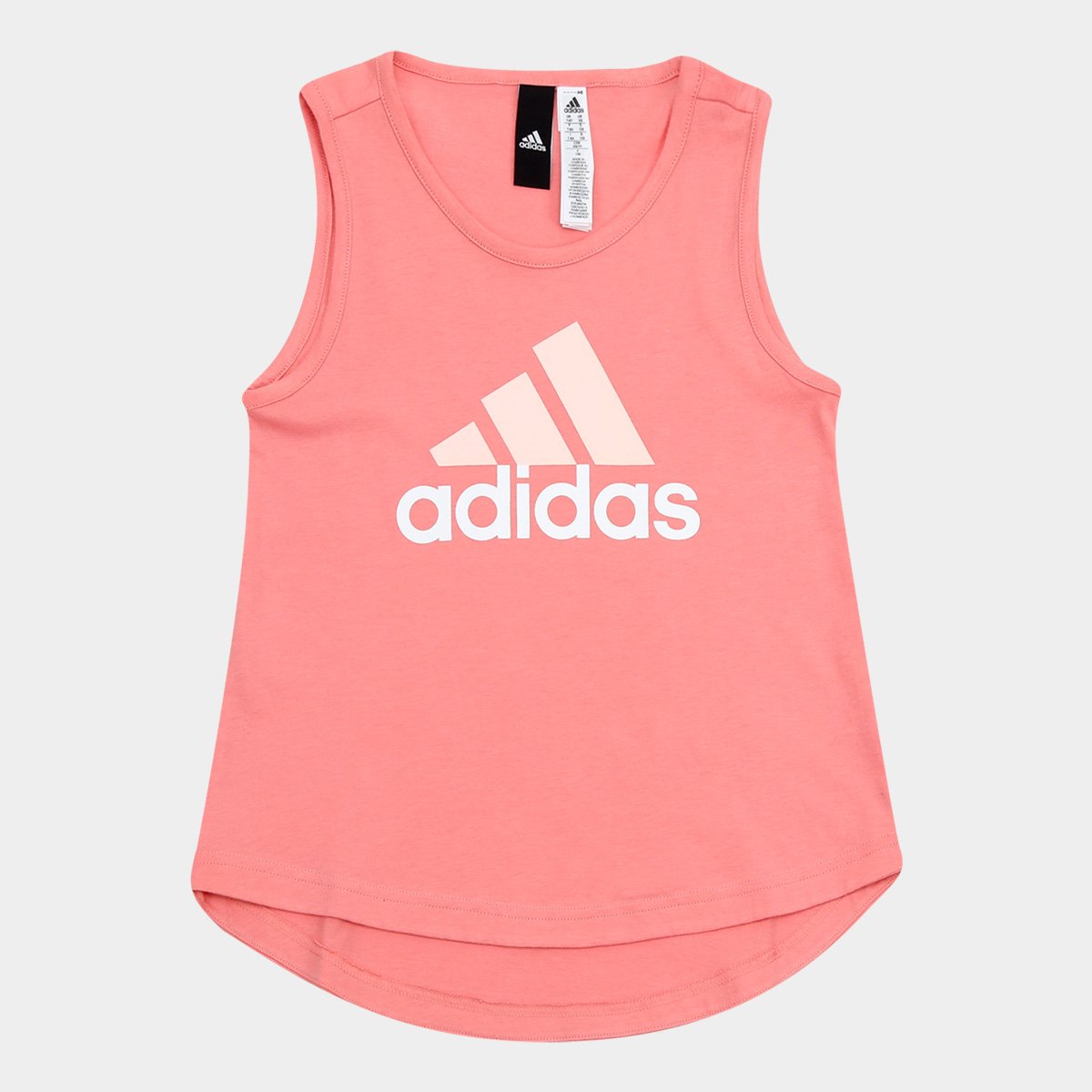 Camiseta Regata Infantil Adidas Yg Logo Sl Feminina