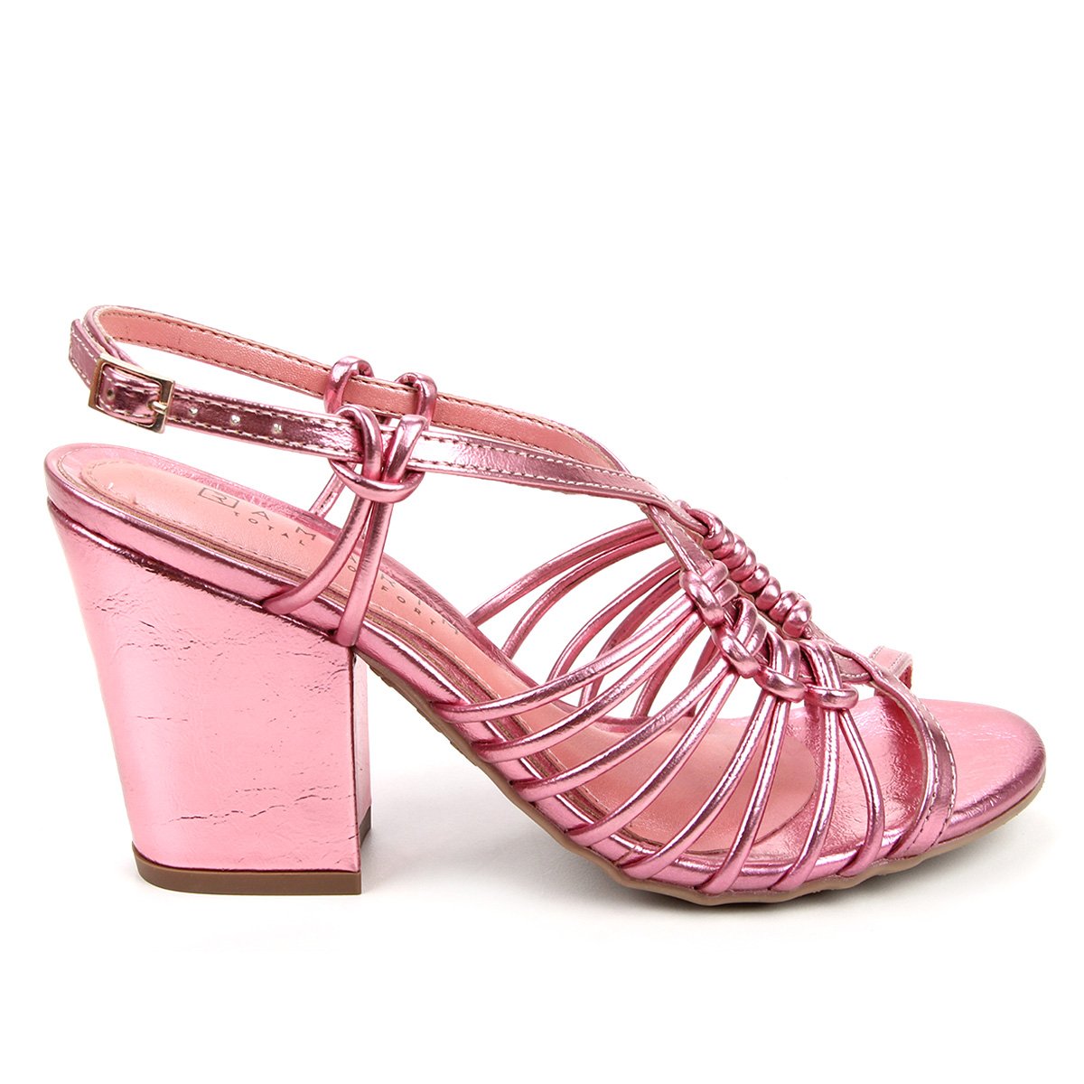 Sandália Ramarim Salto Grosso Médio Tiras Feminina - Tam: 34 - 1