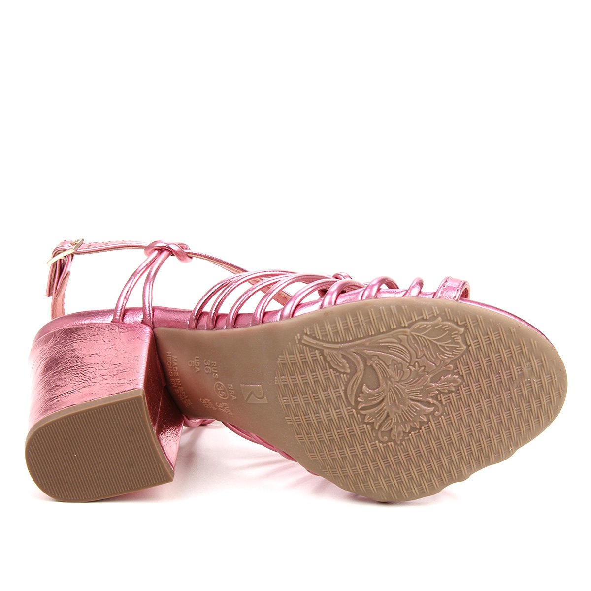 Sandália Ramarim Salto Grosso Médio Tiras Feminina - Tam: 34 - 4