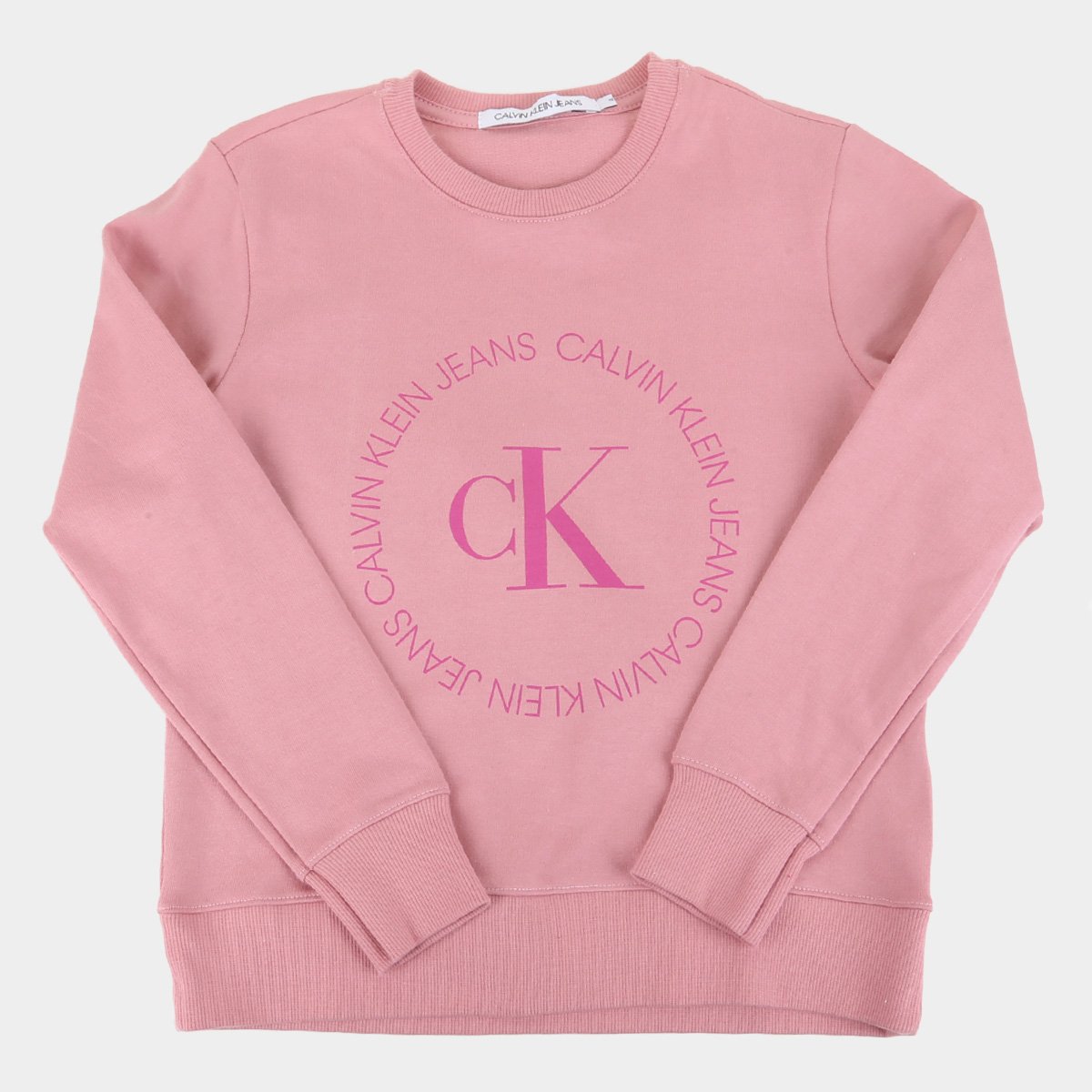 Moletom Juvenil Calvin Klein Básico Logo Feminino