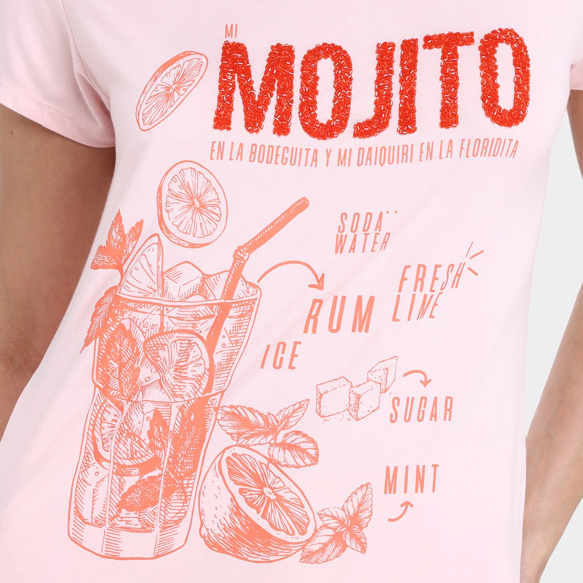 Camiseta T-Shirt Carmim Mojito Feminina - Tam: P - 2